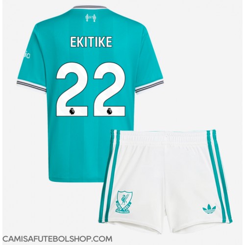 Camisa de time de futebol Liverpool Hugo Ekitike #22 Replicas 3º Equipamento Infantil 2025-26 Manga Curta (+ Calças curtas)